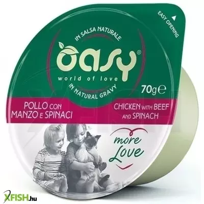 Oasy cat tálka more love chicken & beef & spinach 70g, 24 db/csomag