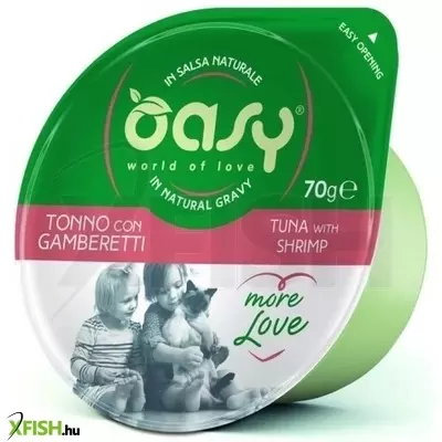 Oasy cat tálka more love tuna & shrimp 70g, 24 db/csomag