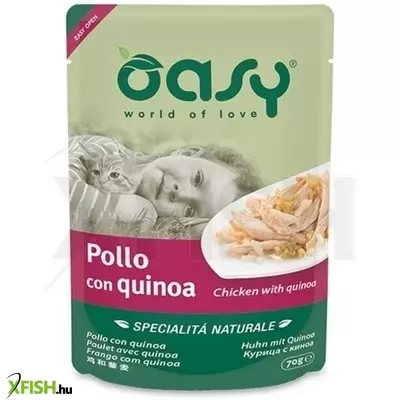 Oasy cat alutasak natural chicken & quinoa 70g, 24 db/csomag