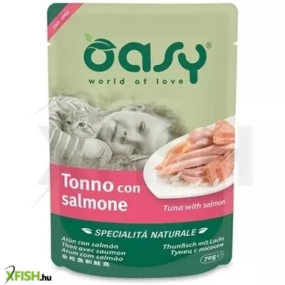 Oasy cat alutasak natural tuna & salmon 70g, 24 db/csomag