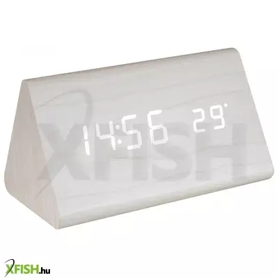 Home oc 07 digitális LED ébresztőóra, tapsra aktiválható fehér kijelző, dátum és hőmérséklet kijelzés, ébresztés, elemes tápellátás