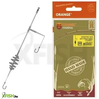 Life-Orange Carp Rig ''In-Line'', (1 Hook, For Boilies, #4), 71Gram Bojlis Szerelék