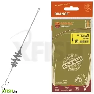 Life-Orange Carp Rig ''Spring'', (1 Hook, For Boilies, #4), 50G Fenekező Szerelék
