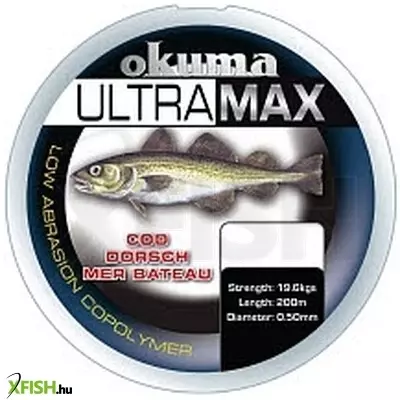 Okuma Ultramax 2Oz Monofil Zsinór Cod 41Lbs 19.6Kg 0.50Mm Yellow