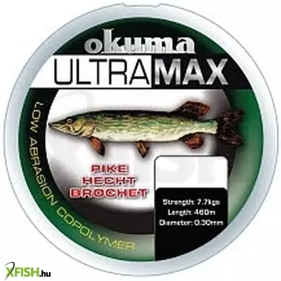 Okuma Ultramax Monofil Zsinór Pike/Csuka 15Lbs 7.7Kg 0.30mm 680m Zöld