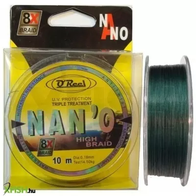 o'reel nan'o high braid fonott előke zsinór 10m 0,18mm