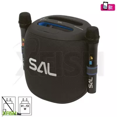 Sal parcube boombox, 100 w, 2db vezeték nélküli mikrofon, 5db hangszóró, LED fényeffekt, ipx5 védelem, bluetooth