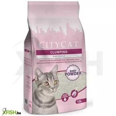 citycat csomósodó macskaalom fehér baby powder (bentonit) 10l