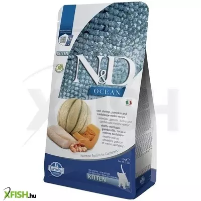 n&d ocean cat tőkehal,garnéla,sütőtök & sárgadinnye kitten 1,5kg