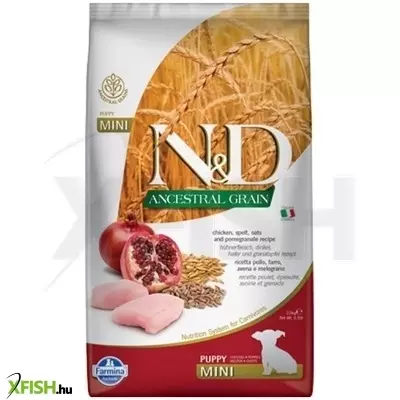 N&d dog ancestral grain csirke,tönköly,zab & gránátalma puppy mini 2,5kg