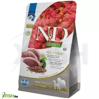 N&d quinoa dog kacsa,brokkoli & spárga adult neutered medium & maxi 2,5kg