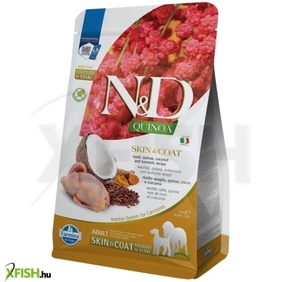 N d Quinoa Dog Száraztáp Skin Coat Fürj 2500g