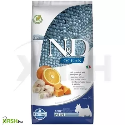 N&d dog ocean tőkehal & narancs és sütőtök adult mini 7kg