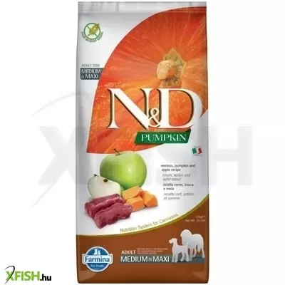 N&d pumpkin dog szarvas & sütőtök,alma adult medium & maxi 12kg