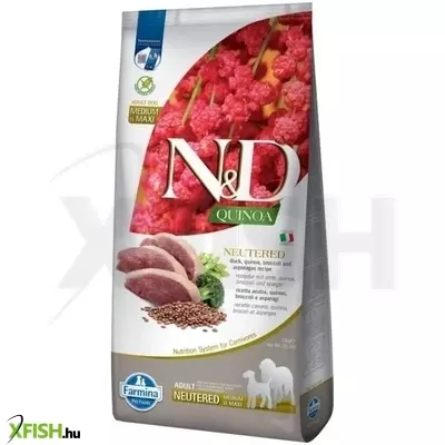 N&d quinoa dog kacsa,brokkoli & spárga adult neutered medium & maxi 12kg