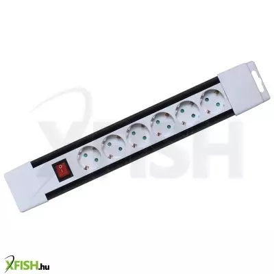 Home pnv 06k/wh hálózati elosztó, 2 m, h05vv-f 3g1,0 mm2 kábel, kapcsolós, ip20 kivitel, 6 aljzat gyermekvédelemmel, max. 3500w, fehér, felakasztható