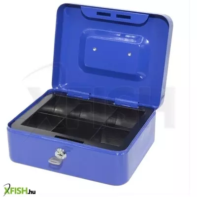 Home bluering pnzk3 fém pénzkazetta, 6 rekeszes, 2 kulcs, kék