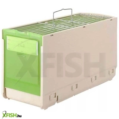 2gr madárszállító doboz etető-itató tálakkal, rácsos tetővel - max. 25cm-es madárhoz
