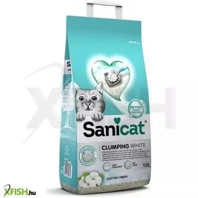 Sanicat macskaalom clumping white cotton fresh csomós fehér bentonit 10l