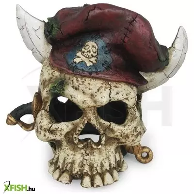 Stand top kalóz koponya akvárium dekoráció flint - psk102 (15x13x14cm)