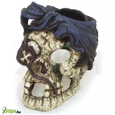 Stand top kalóz koponya akvárium dekoráció charles - psk104 (15x11x13cm)