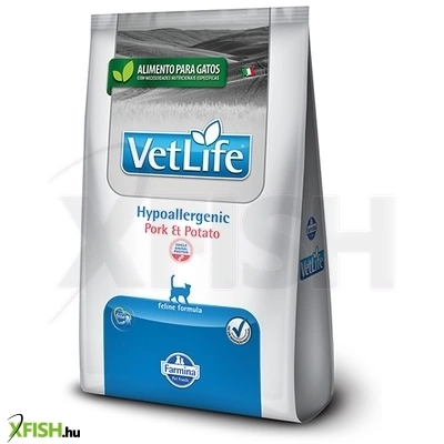 Vet Life Natural Diet Cat Hypoallergenic Pork Potato Gyógytáp Macskák Részére 400g