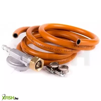 Barbecook cavagna type 694 nyomásszabályozó szett, pb gázpalackhoz, 30 mbar nyomásig, 130cm hossz