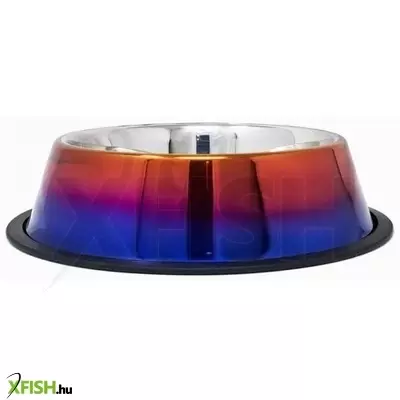 Raintech rozsdamentes etetőtál, szuper fényes színátmenettel, gumiperemes -  felső 15,5cm/alsó 20,5cm, 0,525l