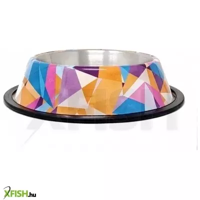 Raintech rozsdamentes etetőtál, színes, mintás, gumiperemes -  felső 22,0cm/alsó 29,5cm, 1,55l