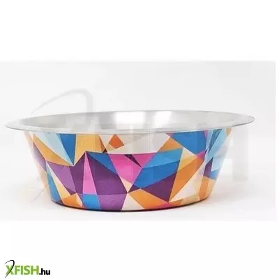 Raintech rozsdamentes itatótál, színes, mintás. méret 0,700l / o16,5cm