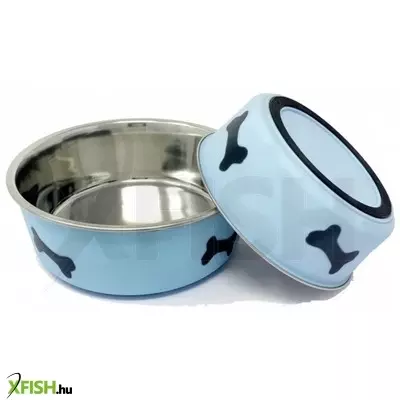 Raintech rozsdamentes etetőtál, kék, műanyag bevonattal, gumi talppal - 12,0cm, 0,30l