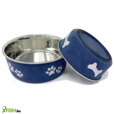 Raintech rozsdamentes etetőtál, s.kék, műanyag bevonattal, gumi talppal - 16,5cm, 0,83l