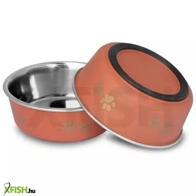 Raintech rozsdamentes etetőtál, barack, műanyag bevonattal, gumi talppal - 21,0cm, 1,85l