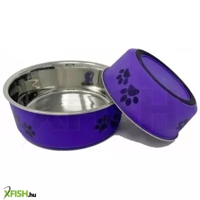 Raintech rozsdamentes etetőtál, lila, műanyag bevonattal, gumi talppal - 21,0cm, 1,85l