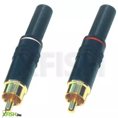 use home rca 11mf rca dugó pár, fém, aranyozott, törésgátló, fehér és piros