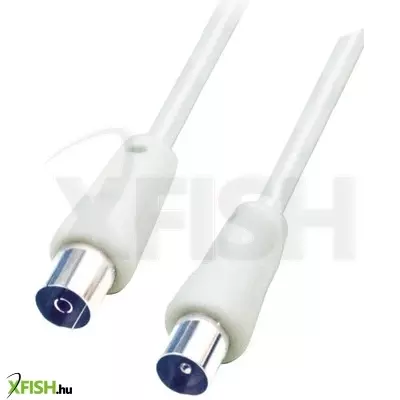 Use home rf 5 koax kábel, dugó-aljzat, dupla árnyékolás, 5m, fehér