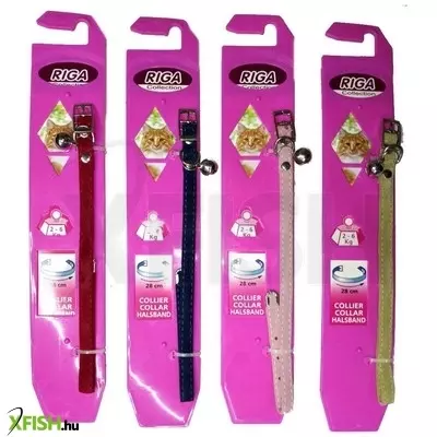 Riga macska nyakörv csörgővel - bársony 28cm
