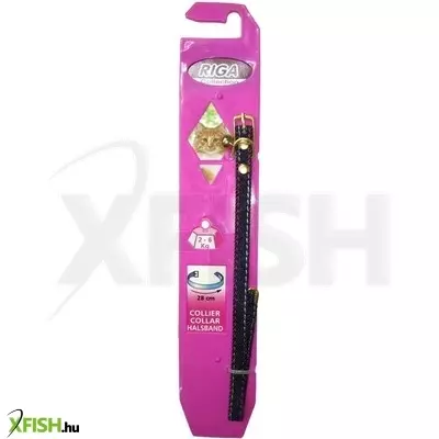 Riga macska nyakörv csörgővel - farmer 28cm