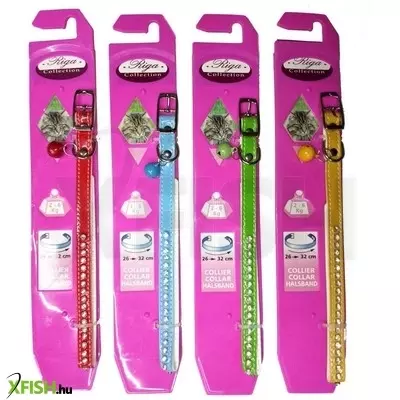 Riga macska nyakörv csörgővel - strasszos 26-32cm