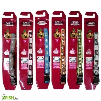 Riga kutya nyakörv - mintás nylon 33-40cm (s)