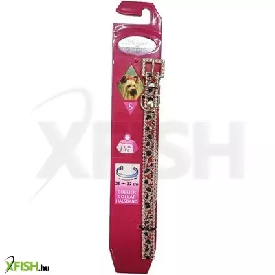 Riga kutya nyakörv - mintás strasszköves 25-32cm (s)