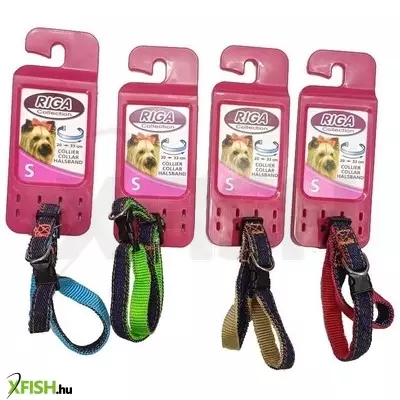 Riga kutya nyakörv - színes nylon-farmer 20-33cm (s)