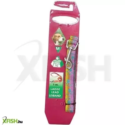 Riga kutya póráz - szivárvány mintás nylon 100cm (m)