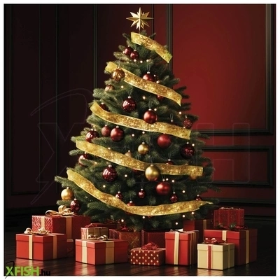 Home rls10ww led-es szalag mintákkal, arany színű szalag, 8 funkció, 100db melegfehér led, 10m hosszú, 5cm széles, elemes tápellátás, beltéri kivitel