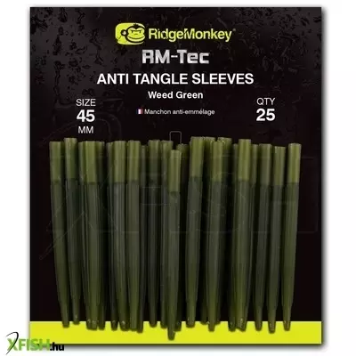 Ridgemonkey Rm-Tec Anti-Tangle Weed Green Long Gubancgátlós Gumihüvely 45 mm 25db/csomag