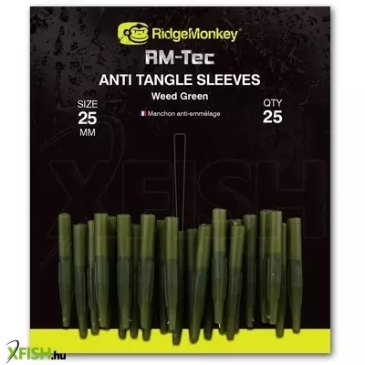 Ridgemonkey Rm-Tec Anti-Tangle Weed Green Short Gubancgátlós Gumihüvely 25 mm 25db/csomag