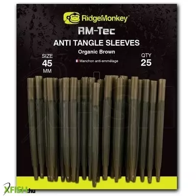 Ridgemonkey Rm-Tec Anti-Tangle Organic Brown Long Gubancgátlós Gumihüvely 45 mm 25db/csomag