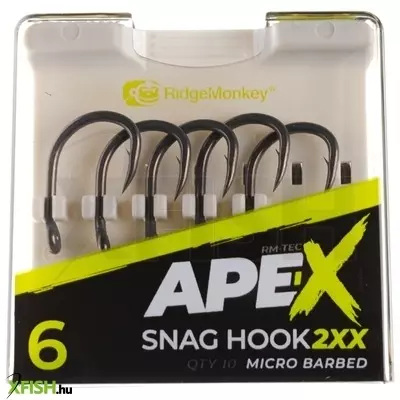 Ridgemonkey Ape-X Snag Hook 2Xx Bojlis Horog 4-es 10db