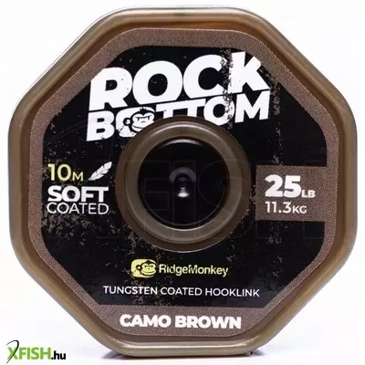 Ridgemonkey Rock Bottom Tungsten Soft Coated Hooklink Előkezsinór Camo Brown 25Lb