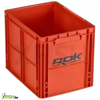 Rok Fishing Crate 433 - Tároló Rekesz + Tető 40x30x32 cm Fekete-Narancssárga